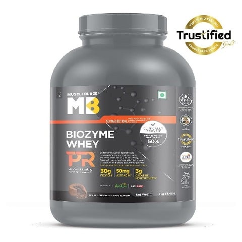 2 - MuscleBlaze Biozyme Whey PR, 4.4 lb Molten Chocolate Cake
