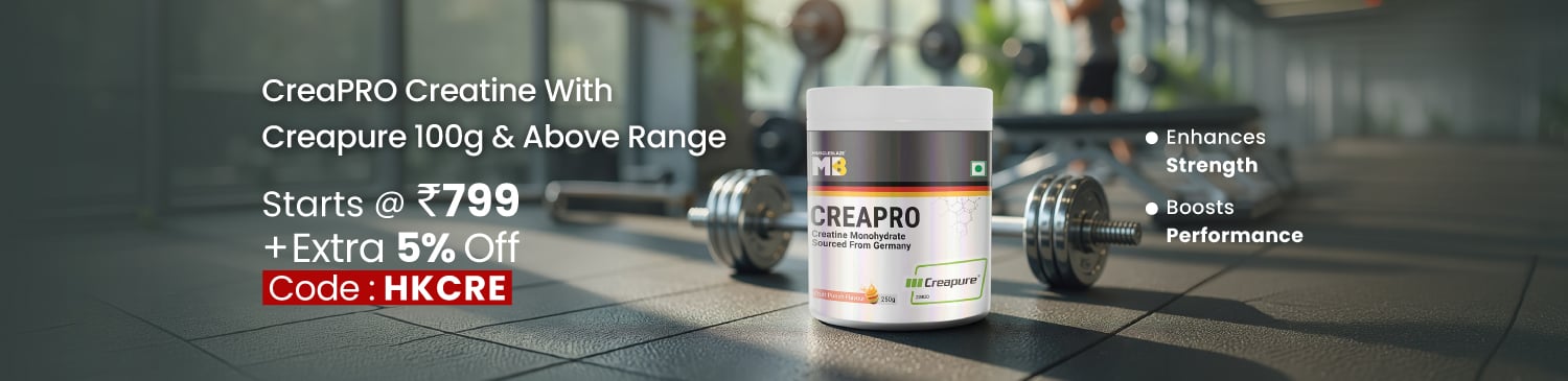 MuscleBlaze CreaPRO Creatine with Creapure 100g and above Range | Starts @ Rs. 799 + Extra 5% Off | HKCRE