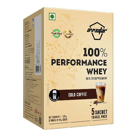 1 - Avvatar 100% Performance Whey,  5 sachets/pack  Cold Coffee 