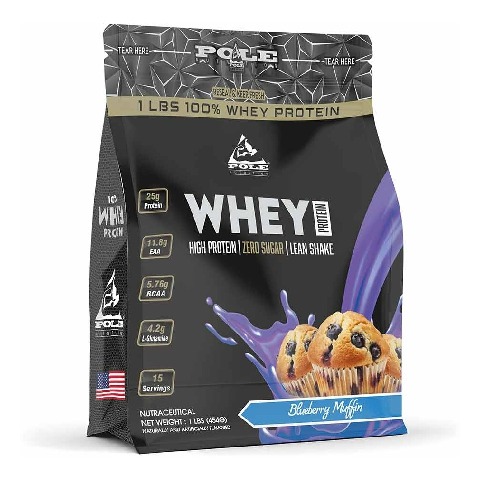 1 - Pole Nutrition Whey Protein,  1 lb  Blueberry Muffin 