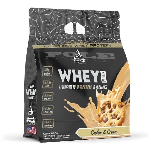 1 - Pole Nutrition Whey Protein, 10 lb Cookies & Cream
