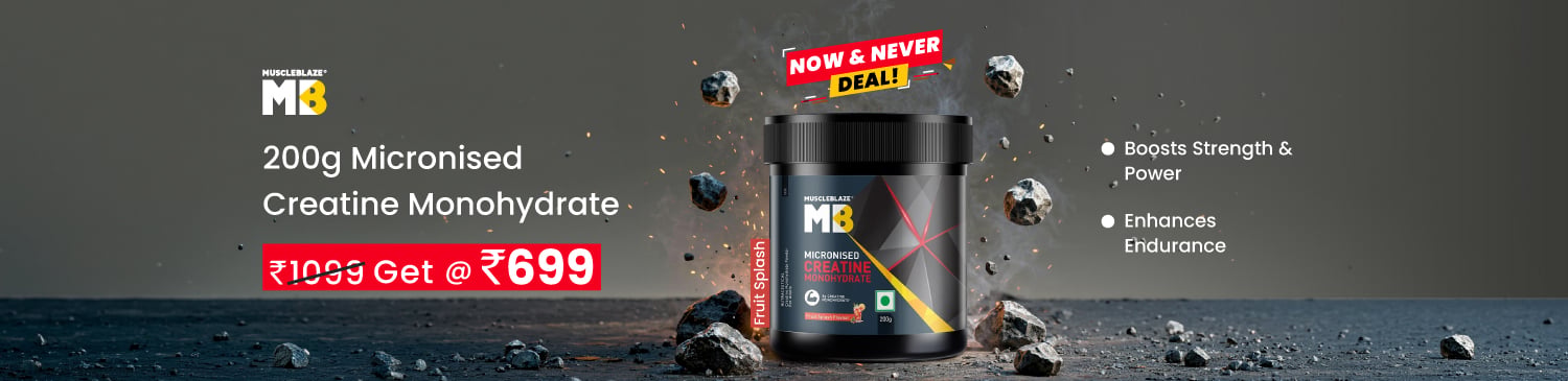 MuscleBlaze Micronised Creatine Monohydrate, Fruit Splash 200 g | Offer Price - 699