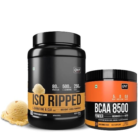 1 - QNT ISO Ripped 2.2 lb Kesar Malai Kulfi with BCAA 8500 Combo, 0.39 lb Navel Orange