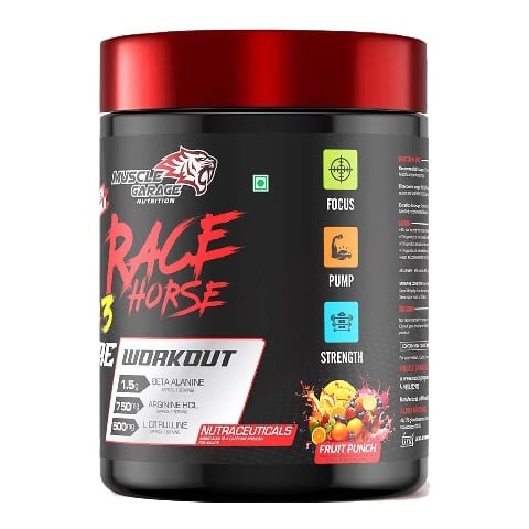 3 - Muscle Garage Race Horse Pre Workout, 0.33 lb Fruit Punch
