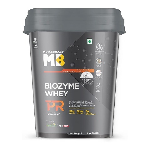 1 - MuscleBlaze Biozyme Whey PR,  8.8 lb  Chocolate Fudge 