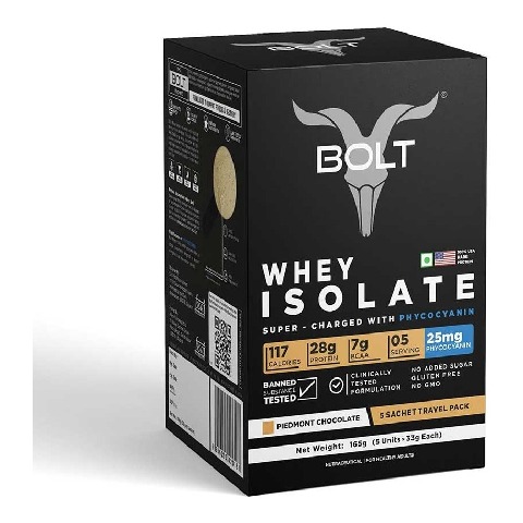 1 - Bolt Whey Isolate Super-Charged With Phycocyanin, 0.36 lb Piedmont Chocolate