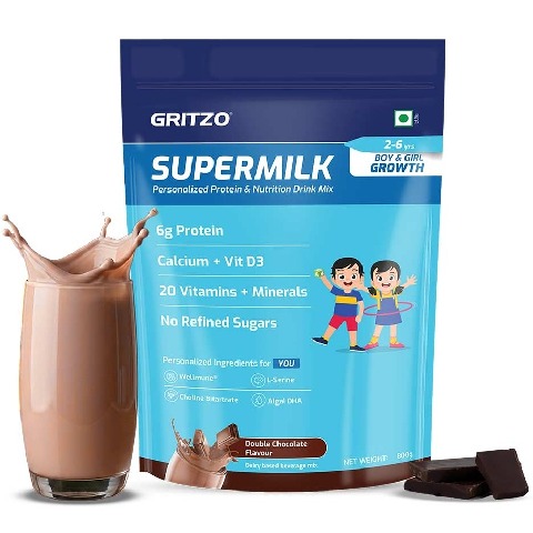 1 - Supermilk Gritzo Growth for Boy/Girl 2-6 years, 800 g Double Chocolate
