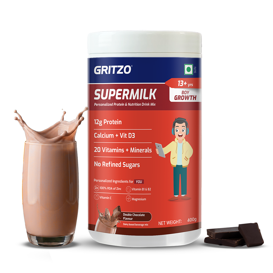 1 - Supermilk Overall Growth for Boy 13+ years, 400 g Double Chocolate 13+ Yrs Boy Overall Growth With Unrefined Sugar
