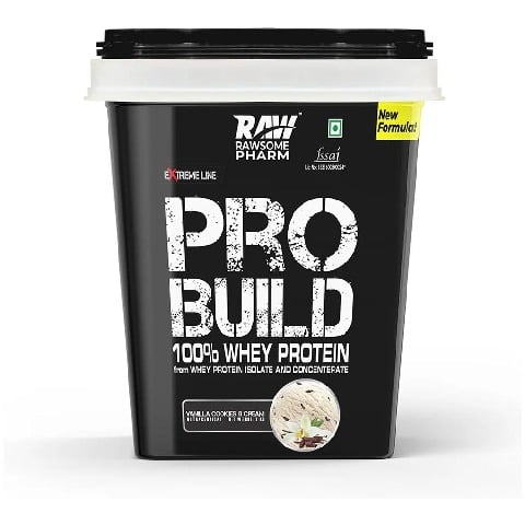 1 - Rawsome Pharm PRO BUILD 100% Whey Protein, 4.4 lb Vanilla Cookies & Cream