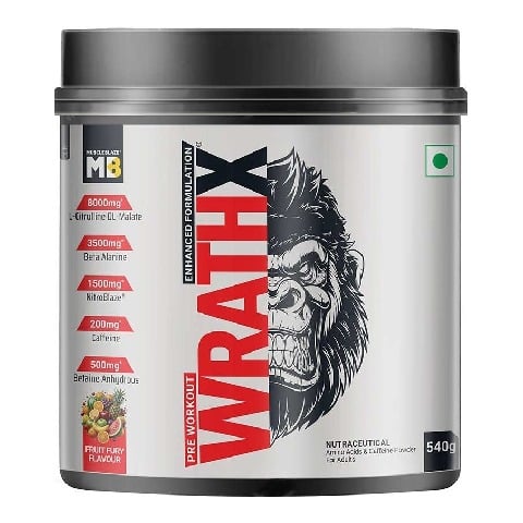 2 - MuscleBlaze Pre Workout WrathX, 1.12 lb Fruit Fury
