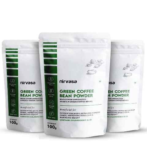1 - Nirvasa Green Coffee Bean Powder,  100 g  Unroasted (Pack of 3) 