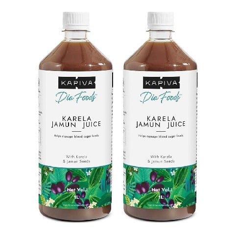 1 - Kapiva Karela Jamun Juice (Supports Healthy Blood Sugar),  Unflavoured (Pack of 2)  1 L 