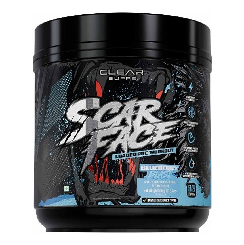 1 - Clear Supps Scarface Loaded Pre Workout, 1.33 lb Blueberry Blast