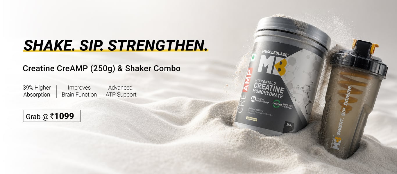 250g Creatine Monohydrate CreAMP & Shaker combos - Grab @ Rs. 1099