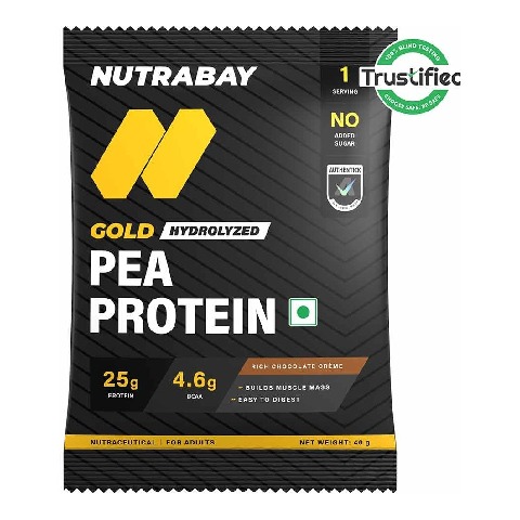 1 - Nutrabay Gold Pea Protein,  0.09 lb  Rich Chocolate Creme (Single Serve) 