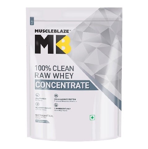 3 - MuscleBlaze Raw Whey Protein 80% Powder (Old MRP),  2.2 lb  Unflavoured 