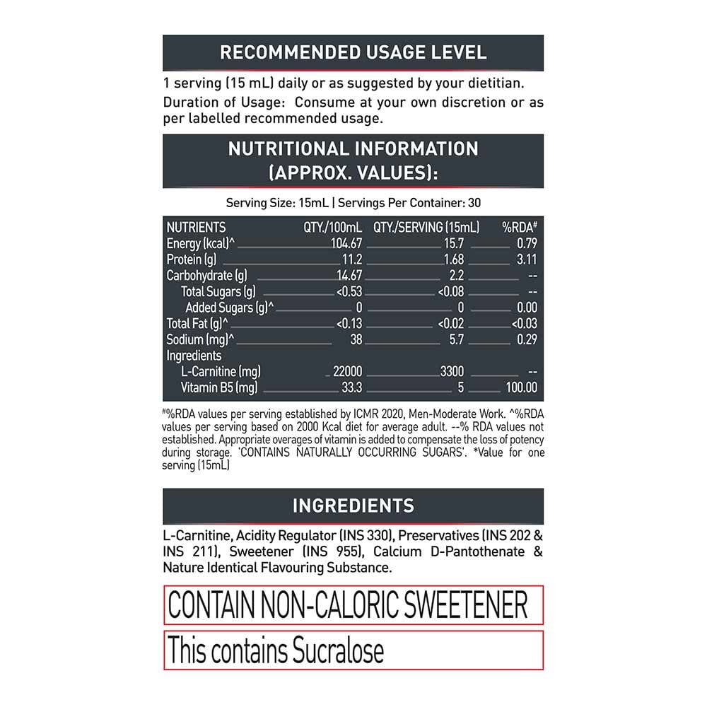 2 - MuscleBlaze Liquid Carnitine PRO - Triple Strength Formula (Old MRP),  450 ml  Lemon Lime