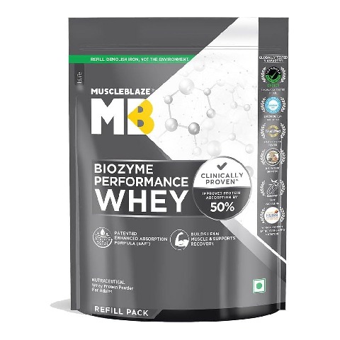 1 - MuscleBlaze Biozyme Performance Whey,  2.2 lb  Refill Pack Magical Mango 