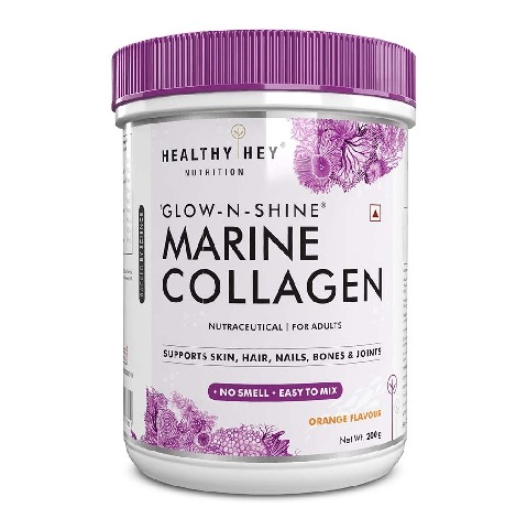 1 - HealthyHey Nutrition Marine Collagen Powder, 200 g Orange