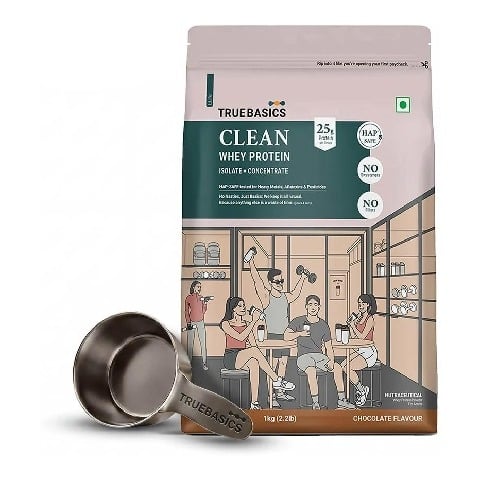 TrueBasics Clean Whey Protein (Isolate + Concentrate), 2.2 lb Chocolate