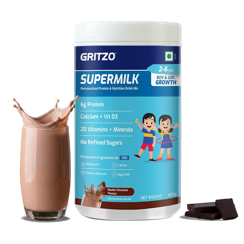 5 - Supermilk Supermilk Overall Growth 2-6 Yrs Kids Nutrition Drink Mix, 400 g Double Chocolate