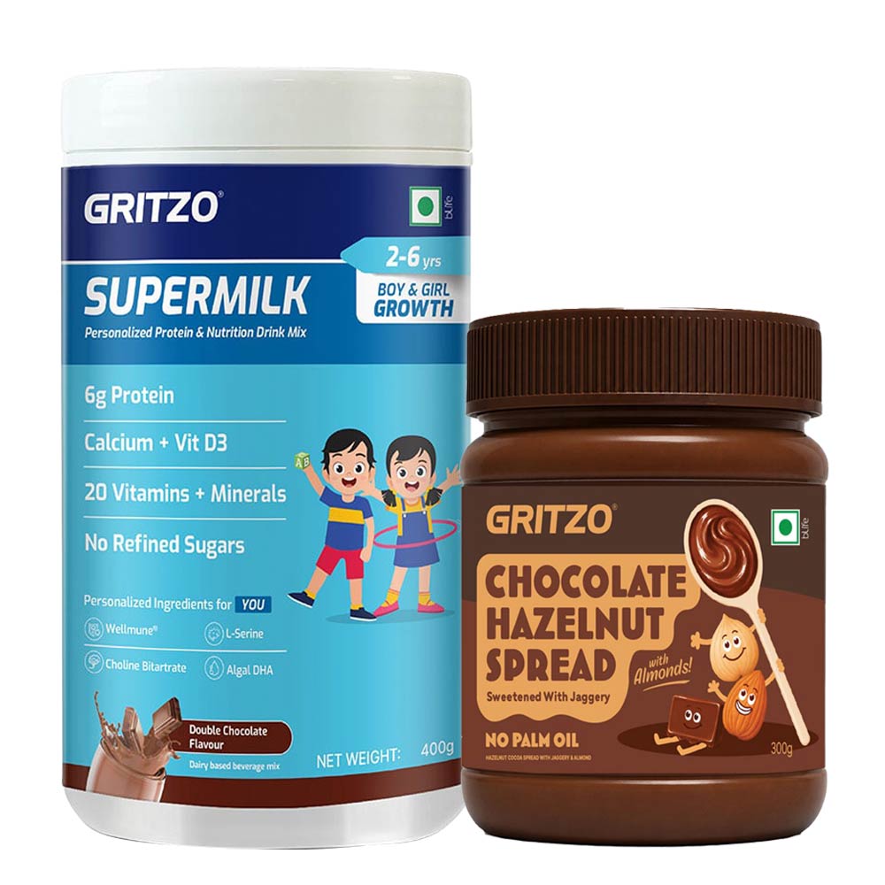 Supermilk Gritzo Growth for Boy/Girl 2-6 years, 400 g Chocolate with Spread 300g-image-46