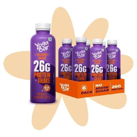 1 - Yogabar 26g Protein Shake, 6 Piece(s)/Pack Double Chocolate