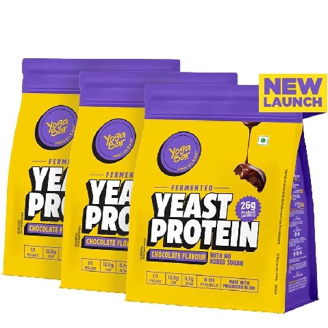 1 - Yogabar Yeast Protein, 1.1 lb Chocolate (Pack of 3)