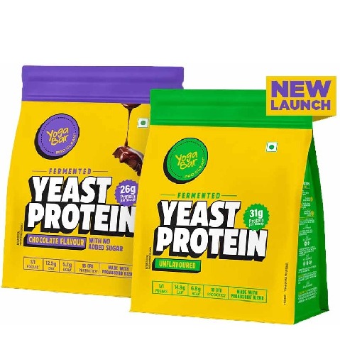 1 - Yogabar Fermented Yeast Protein Combo Pack, 1.1 lb Unflavoured & Chocolate