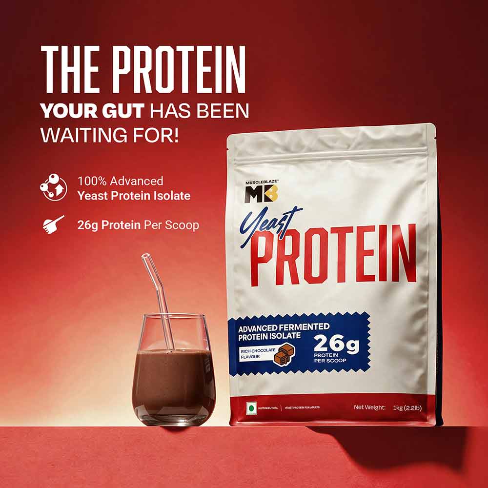 MuscleBlaze Yeast Protein, 2.2 lb Rich Chocolate 997.9 g