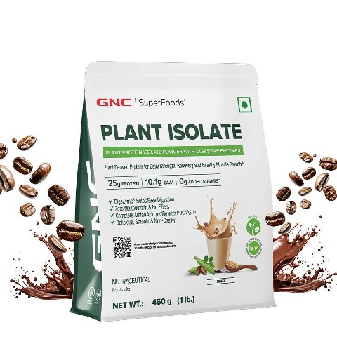 1 - GNC Plant Protein Isolate, 1 lb Coffee