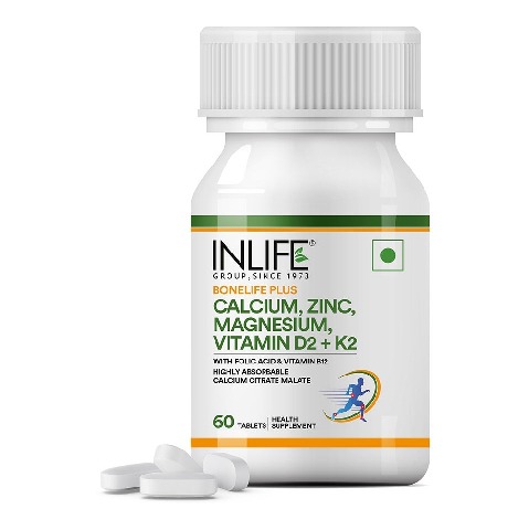 1 - INLIFE Calcium Zinc Magnesium Vitamin D+K2, 60 tablet(s) Unflavoured