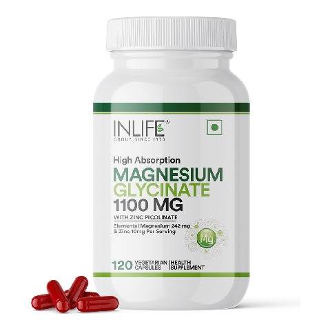 1 - INLIFE Magnesium Glycinate with Zinc Picolinate, Unflavoured 120 capsules