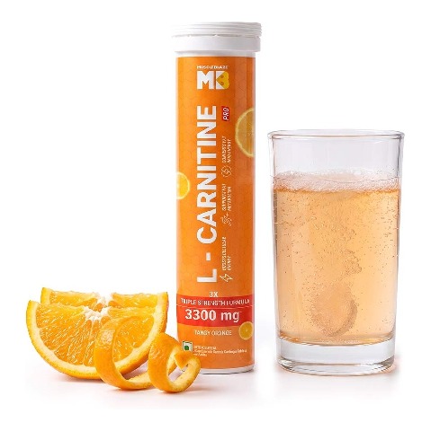 2 - MuscleBlaze L-Carnitine PRO - 3300mg Triple Strength Formula Effervescent, 10 tablet(s) Tangy Orange