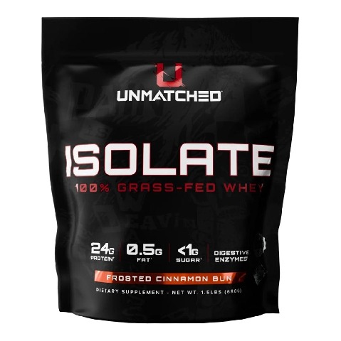 1 - Unmatched Isolate Grass-Fed Whey Protein, 1.5 lb Frosted Cinnamon Bun