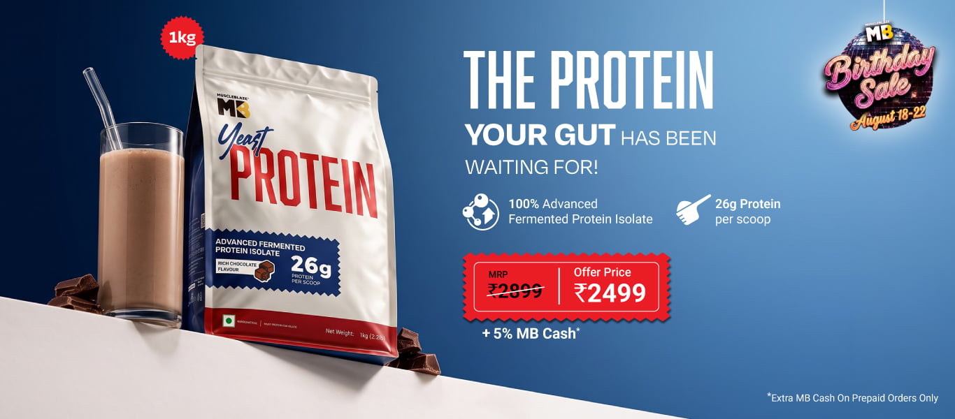 MuscleBlaze Yeast Protein 1 kg Rich Chocolate @ 2499 + 5% MB Cash