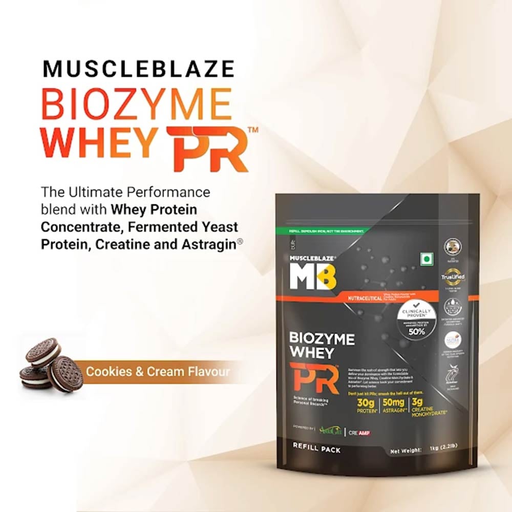 MuscleBlaze Biozyme Whey PR,  2.2 lb  Cookies & Cream