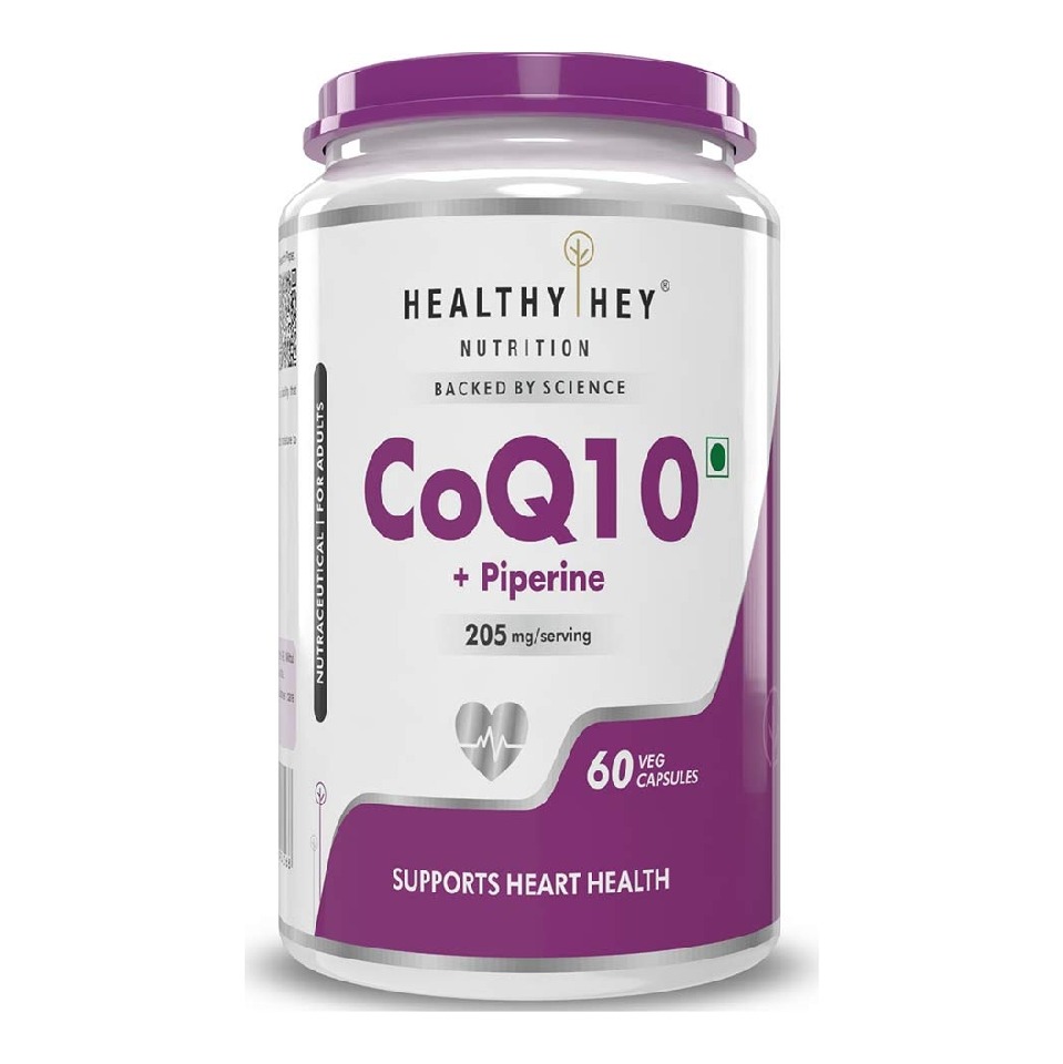 HealthyHey Nutrition CoQ10 with Bioperine 205mg, 60 veggie capsule
