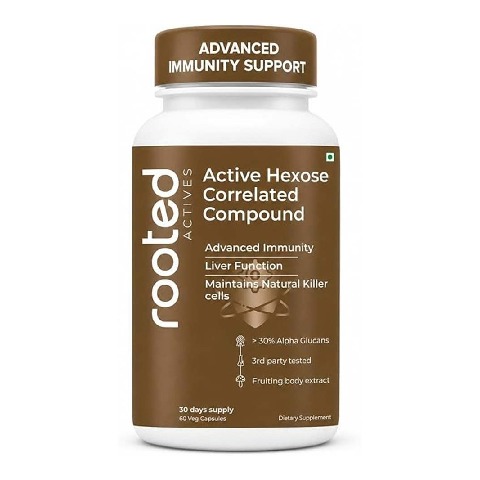1 - Rooted Active Naturals Hexose Correlated Compound (AHCC) Mushroom Extract, 60 veggie capsule(s)