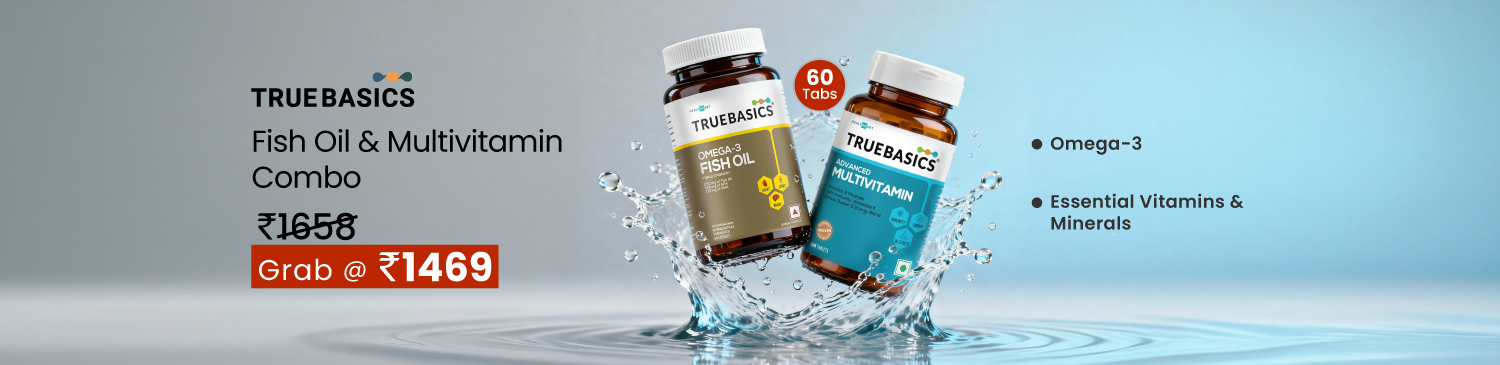 TrueBasics Fish Oil & Multivitamin 60 tablet Combo| Grab @ Rs. 1469