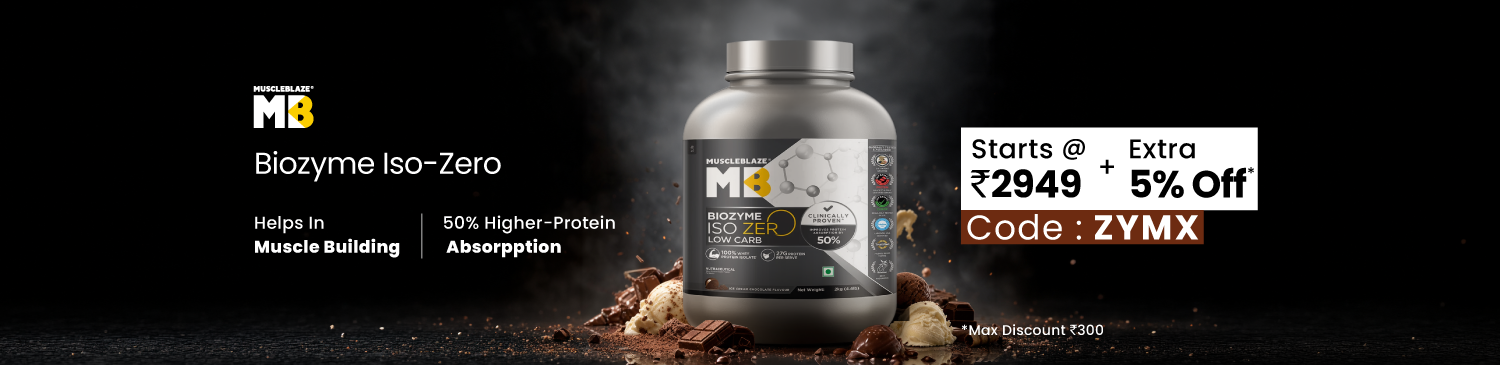 MuscleBlaze Biozyme Iso-Zero range | Starts @ Rs. 2949 + Extra 5% off | ZYMX
