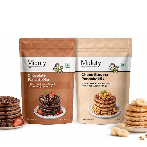 1 - Miduty Pancake Mix for Kids Combo, Choco Banana & Chocolate 150 g