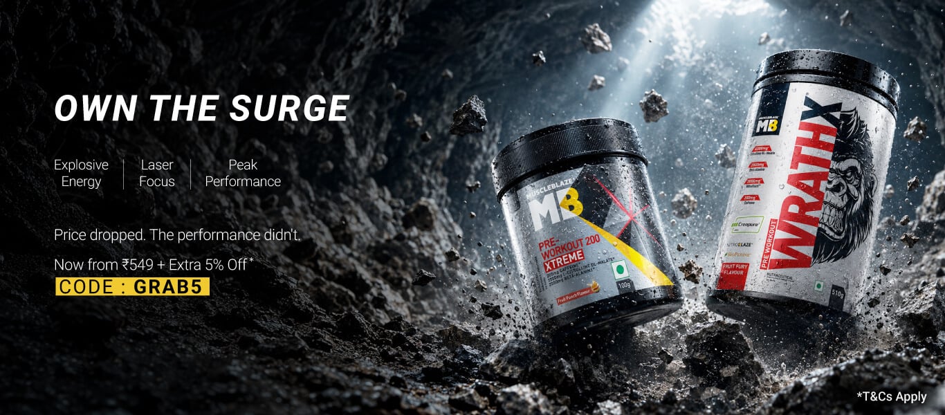 Pre Workout Range - Price Drop From Rs. 549 + Extra 5% Off W/code: GRAB5