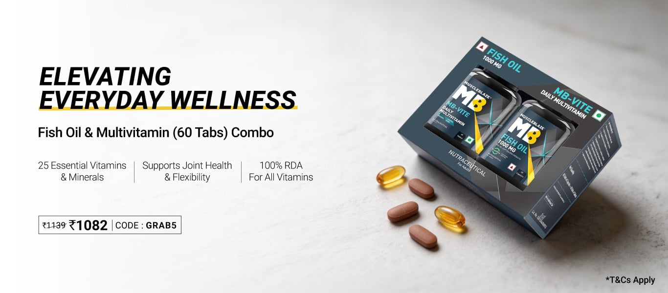 MuscleBlaze Fish Oil 1000mg & MB-Vite Multivitamin Combo 60 tablet(s) @ 1082, Code: GRAB5