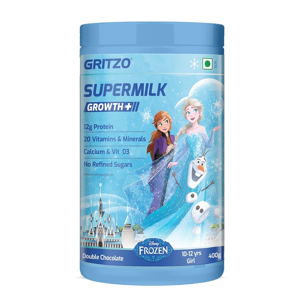 15 - Supermilk Growth+ for Girl 10 to12 Yrs, 400 g Double Chocolate (Frozen) 10-12 Yrs Girl Growth+ With Unrefined Sugar
