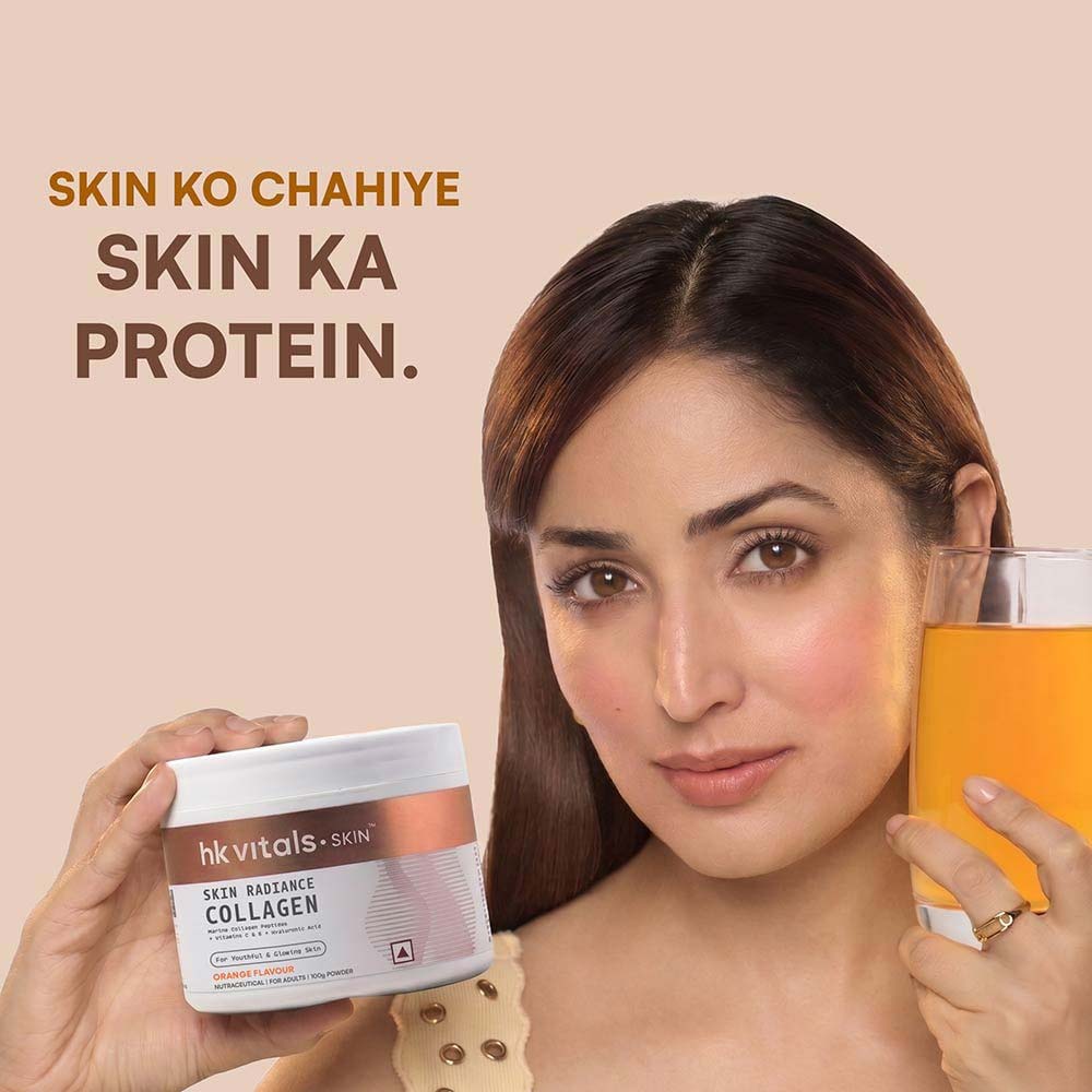 3 - HK Vitals Skin Radiance Collagen 100g with Glutathione Effervescent,  Collagen for Men  15 tablet(s)  Orange