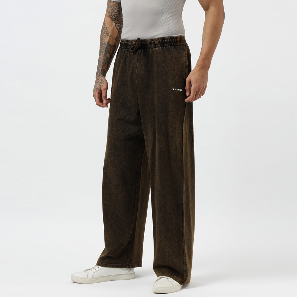 1 - MuscleBlaze Z Verse Washed Oversized Joggers,  Inferno Rust  Large