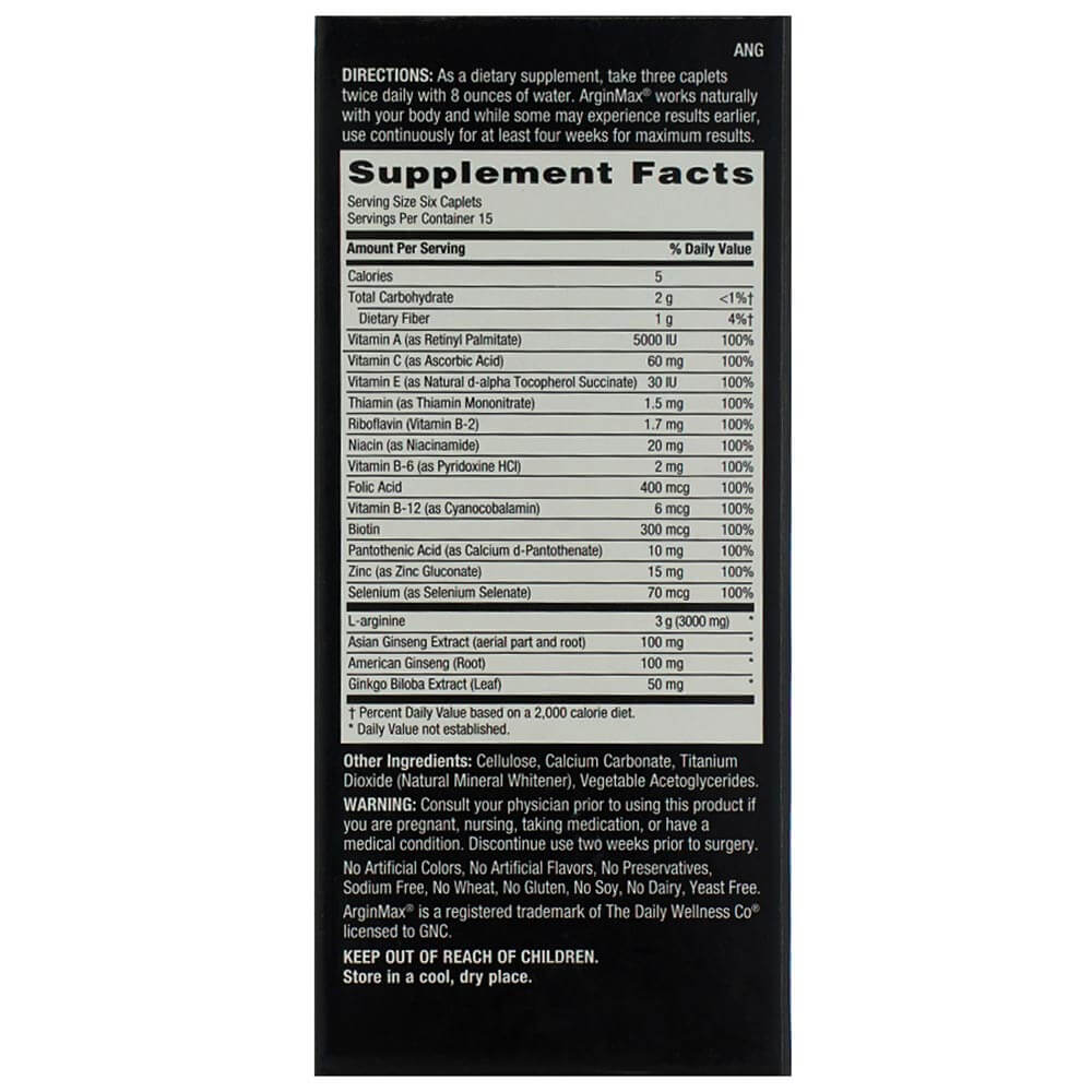 supplementinfo - GNC Men's Arginmax,  90 caplets 