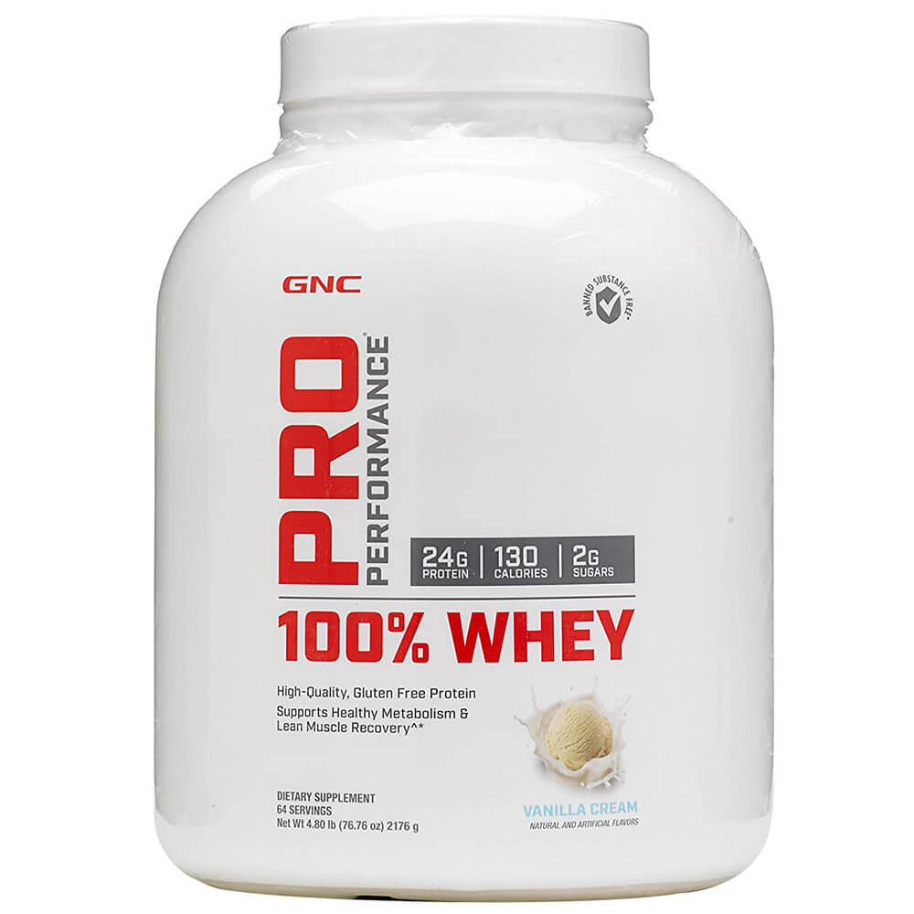 1 - GNC Pro Performance 100% Whey Protein,  4.8 lb  Vanilla 