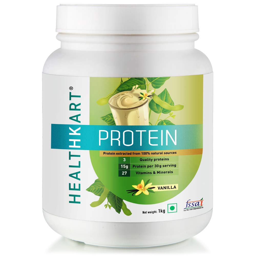 7 - HealthKart Protein with Whey, Soy & Casein OP,  2.2 lb  Vanilla 